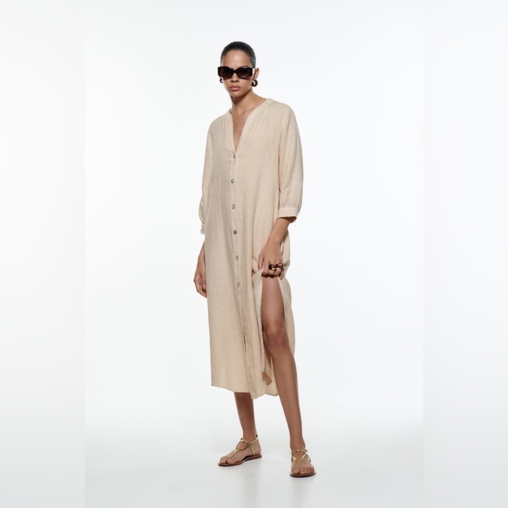 Zara Linen Tunic Dress size M
